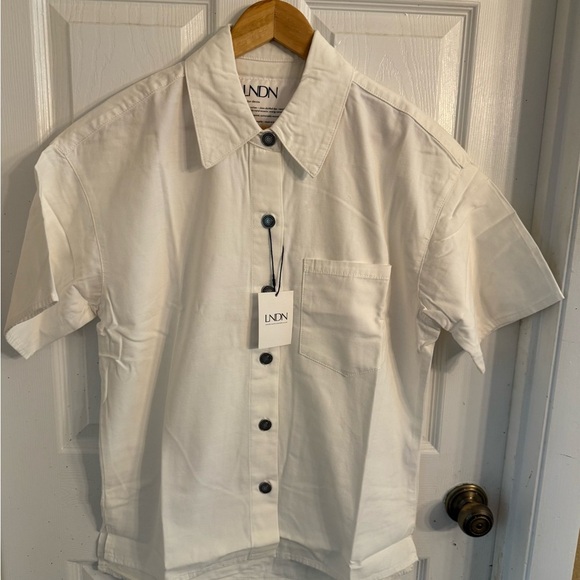 LNDN  Los Angeles Denim Short Sleeve Short Oversized 100% Organic Cotton NWT - Picture 1 of 3